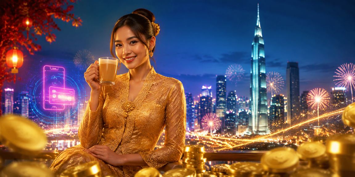 Pemain wanita dari Kuala Lumpur menikmati hiburan kasino dalam talian pop99 dengan pakaian kebaya