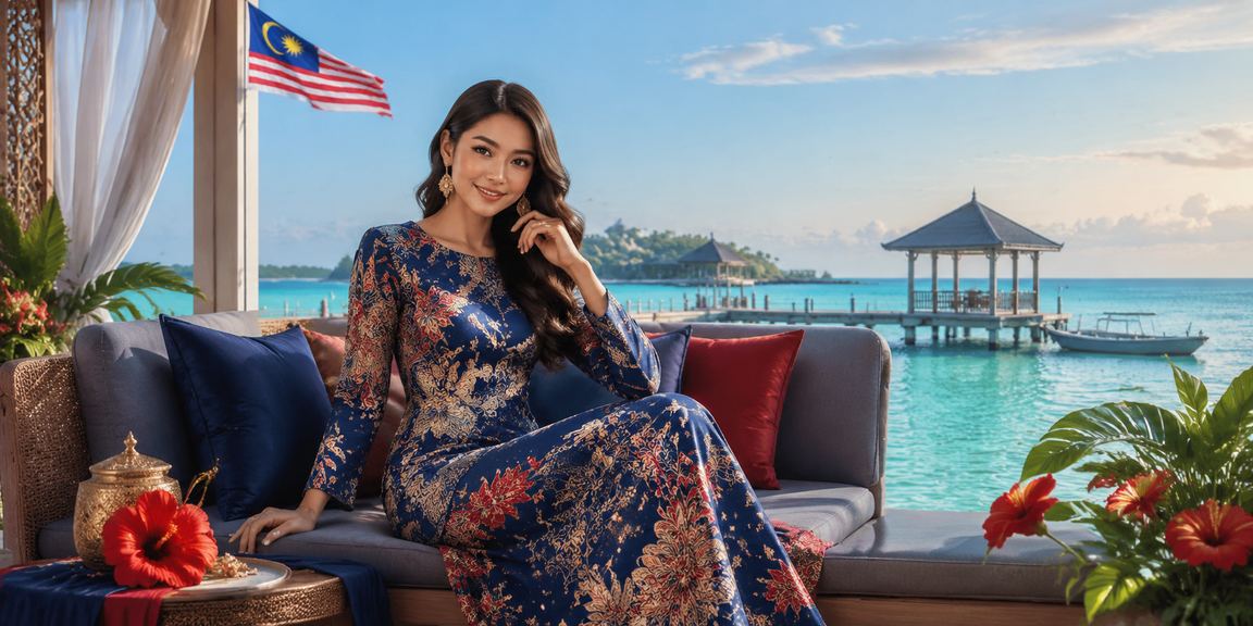 Pemain poker Malaysia dari Terengganu menikmati permainan kasino dalam talian dengan pakaian batik